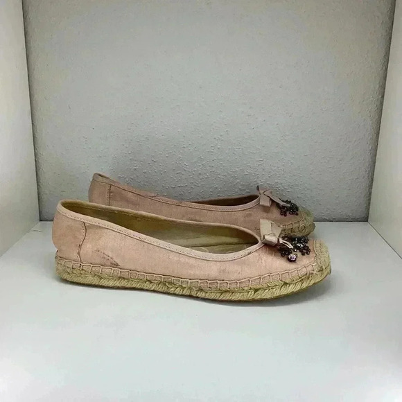 Simply Vera Wang Pink Beaded Embellished Slip On Espadrille Flats 7 - Picture 3 of 7